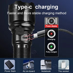 lampe torche rechargeable led 800w intense moderne robuste noire texturée