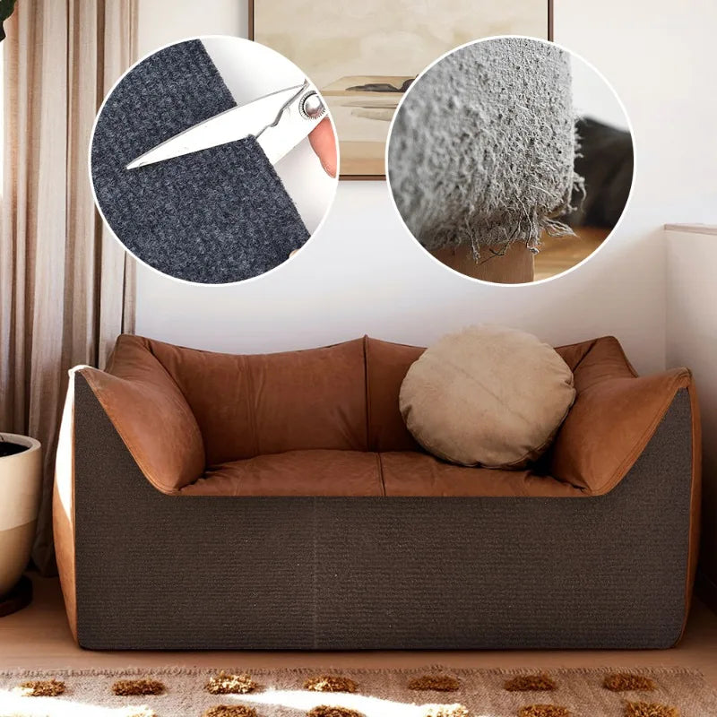 tapis gratter sisal beige clair adhésif texture tissée moderne protection chats