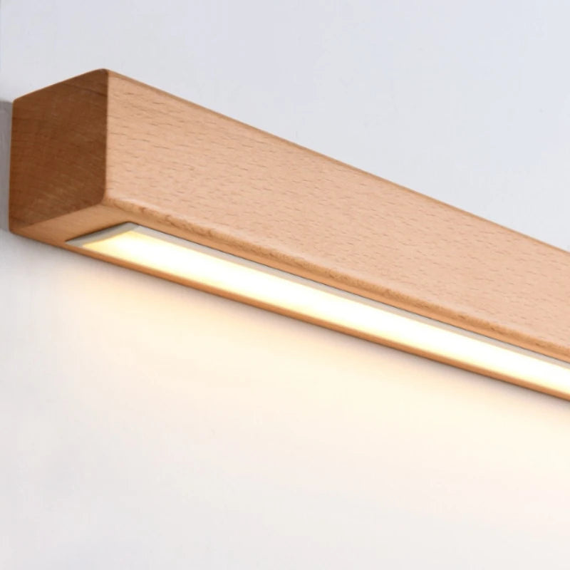 lampe led moderne bois naturel clair éclairage chambre salon entrée fixée mur appliques murales