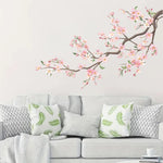 sticker mural fleur oiseau art floral deco chambre enfant deco maison bébé rose vert