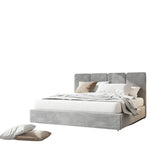 lit moderne bois vert olive velours 150cm 180cm oreillers draps