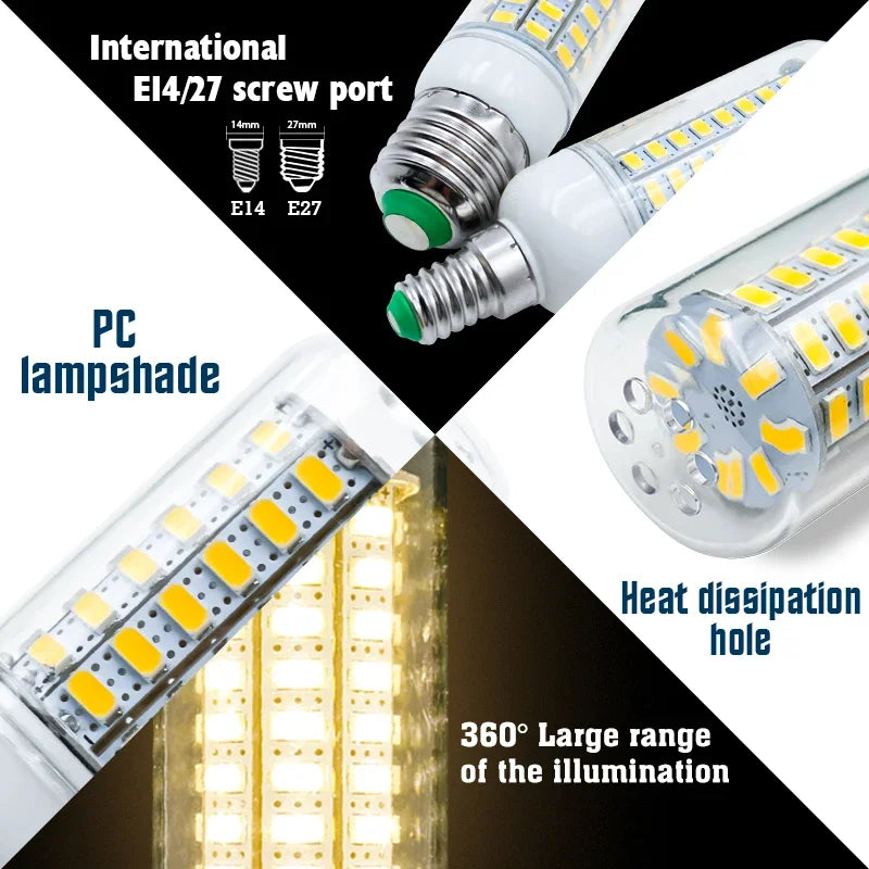 ampoules led e27 e14 blanc grains maïs moderne 360° vis 220v 50000h