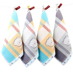 serviettes coton animées dessin triangles lapins nuages étoiles clips enfants rose bleu