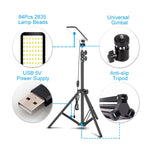 lampe led portable camping selfie moderne trepied noir sac transport adaptateur usb chargeur voiture