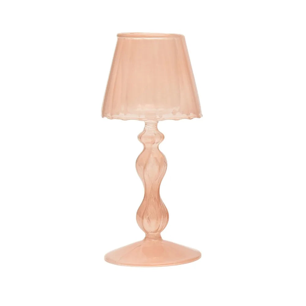 lampe table moderne transparente texture ondulée décoration intérieure contemporain abat jour base fixe