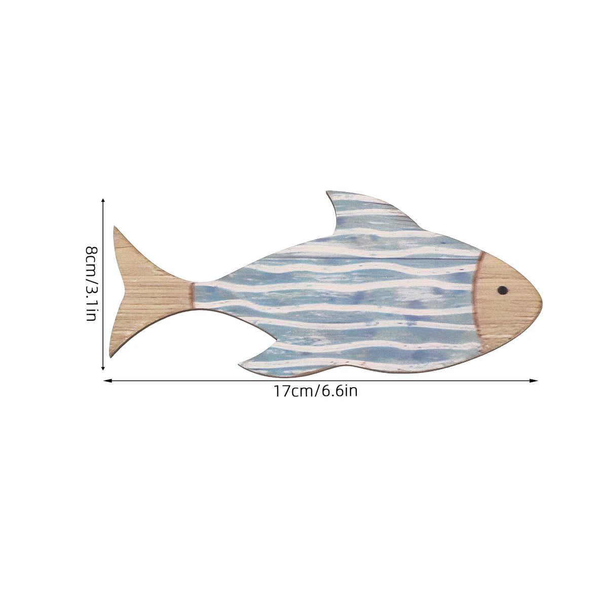 décoration murale poisson bois bleu clair rayures décor nautique maison plage salle bain