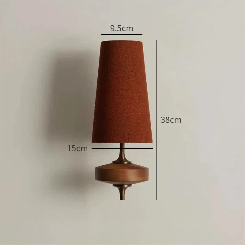 lampe murale rétro abatjour texture rugueuse éclairage quotidien beige marron vert minimaliste vintage années