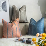 housse coussin rayures gris moderne 100 polyester 45x45cm sofa décoration chambre carreaux horizontaux