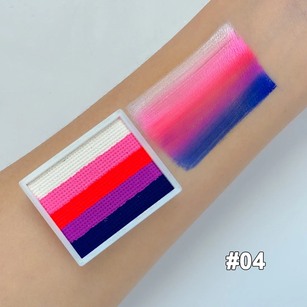 ruban adhésif multicolore rayures horizontales moderne stickers pinceau peinture corporelle uv luminescente halloween festivités