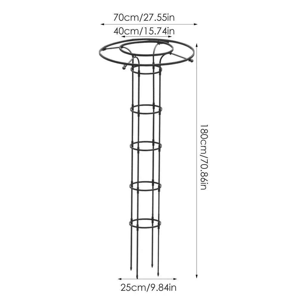 support plante grimpante métal noir structure circulaire annneau horizontal moderne jardin 150cm