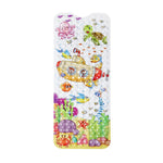 tapis bain pvc thème marin poissons coraux géométrique antidérapant moderne enfantin suction salle bain