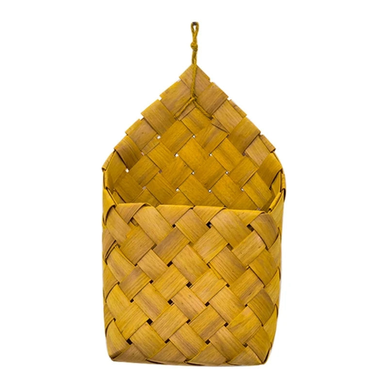 rangement mural tressé rustique pots fleurs jaune doré artisanal ornement maison plantesSuspense courte fin