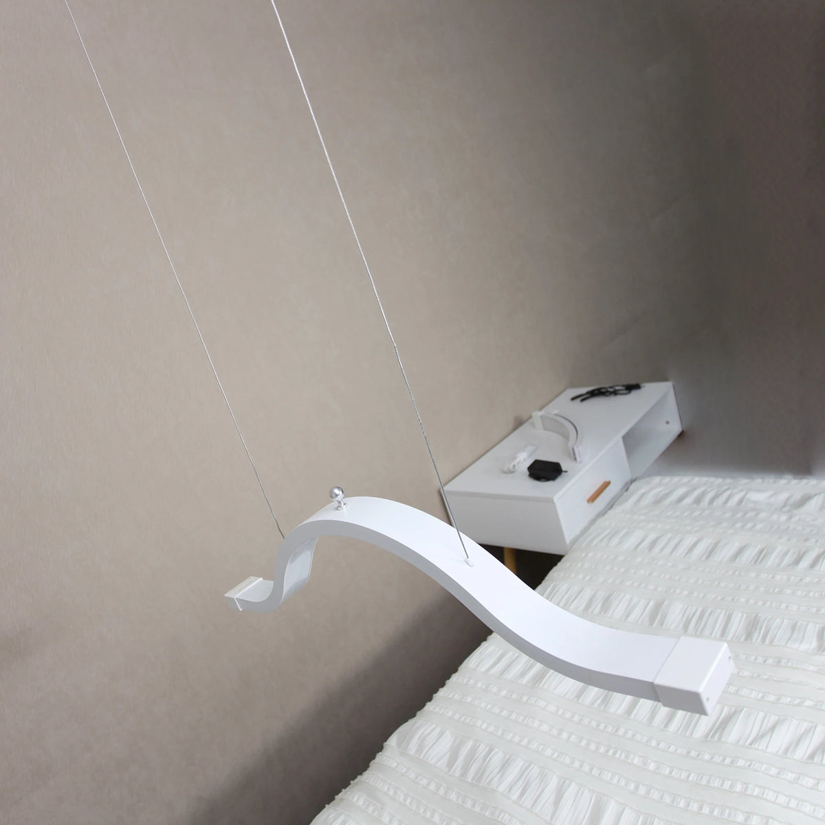 lampe suspension blanc noir lisse moderne minimaliste réglable télécommande câble 3200k 5600k