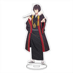 figurines anime acrylique bleu rose verte noire blanche motifs floraux base circulaire décoration collection