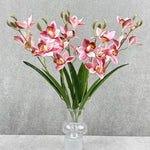 bouquet fleurs artificielles orchidée cymbidium violet rose décoration maison mariage intérieur moderne