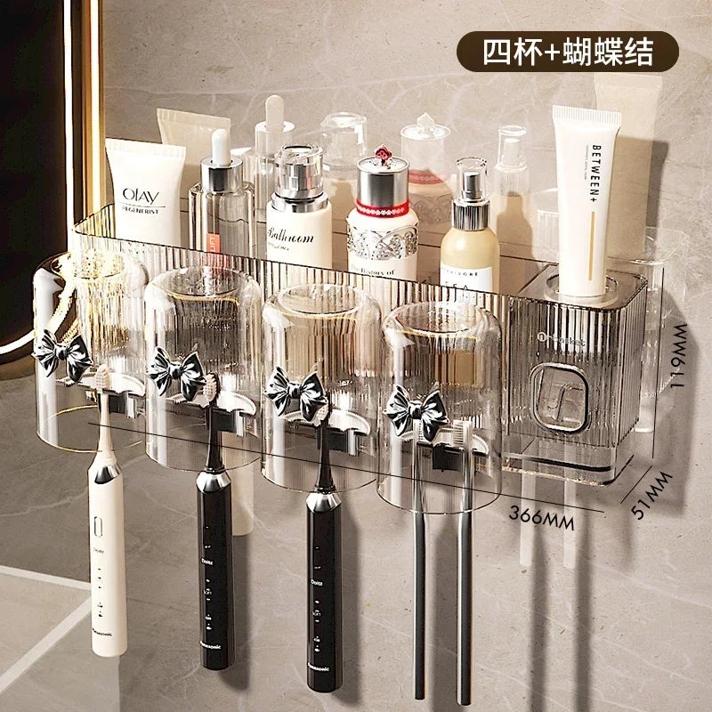 porte brosses dents transparent moderne adhésif motifs décoratifs cosmétiques rangement salle bain minimalistemaximum 14