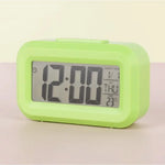 horloge numérique moderne compacte affichage lcd vert noir blanc rose clair timer radio fonctionnement