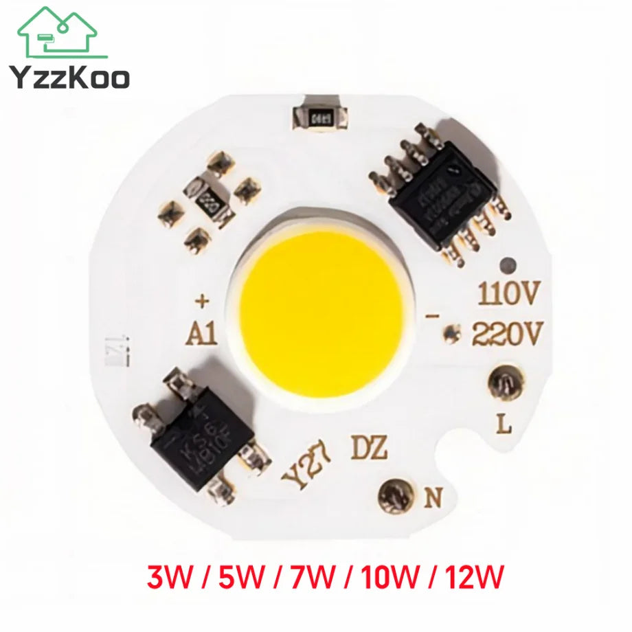 Chip LED COB 10W 12W 3W 5W 7W Blanc Blanc Chaud Facile Monter DIY