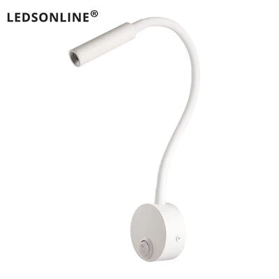 lampe murale led flexible aluminium lecture chevet moderne blanc noir argent