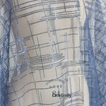 écharpe moderne élégante rayures diagonales points translucide rose bleu blanc