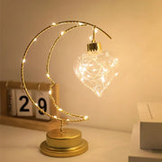 lampe décoration or lune étoiles cœur bohème romantique ambiance chambre led usb