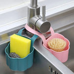 porte éponge réglable moderne multi usages support mural rangement cuisine sain bleu rose gris