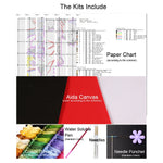 kit broderie personnages paysages multicolore coton feutre aiguilles toile aida carte papier