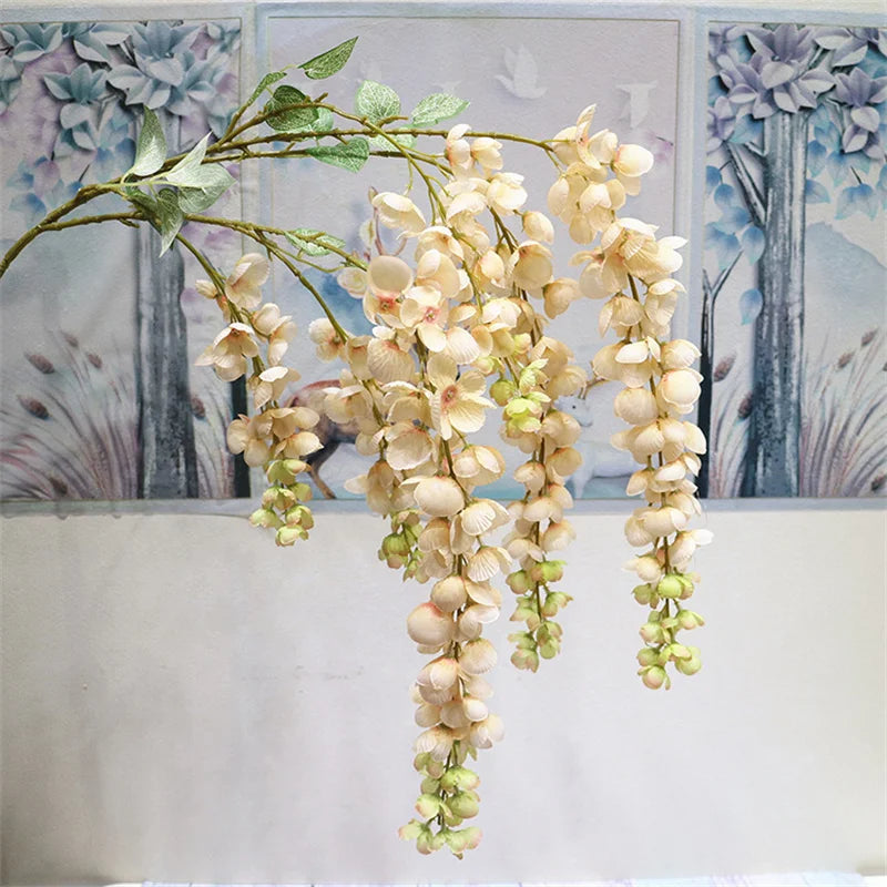 guirlande fleurs artificielles modernes rose bleu blanc intérieur décoration mariage anniversaire baby shower
