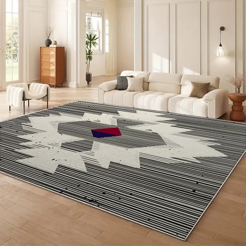 tapis sol moderne motif géométrique patchwork ethnique salon chambre maison facile entretien