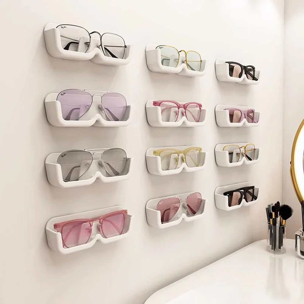 porte lunettes mural moderne blanc gris minimaliste rangement maison supports stockage transparent correcteurs soleil