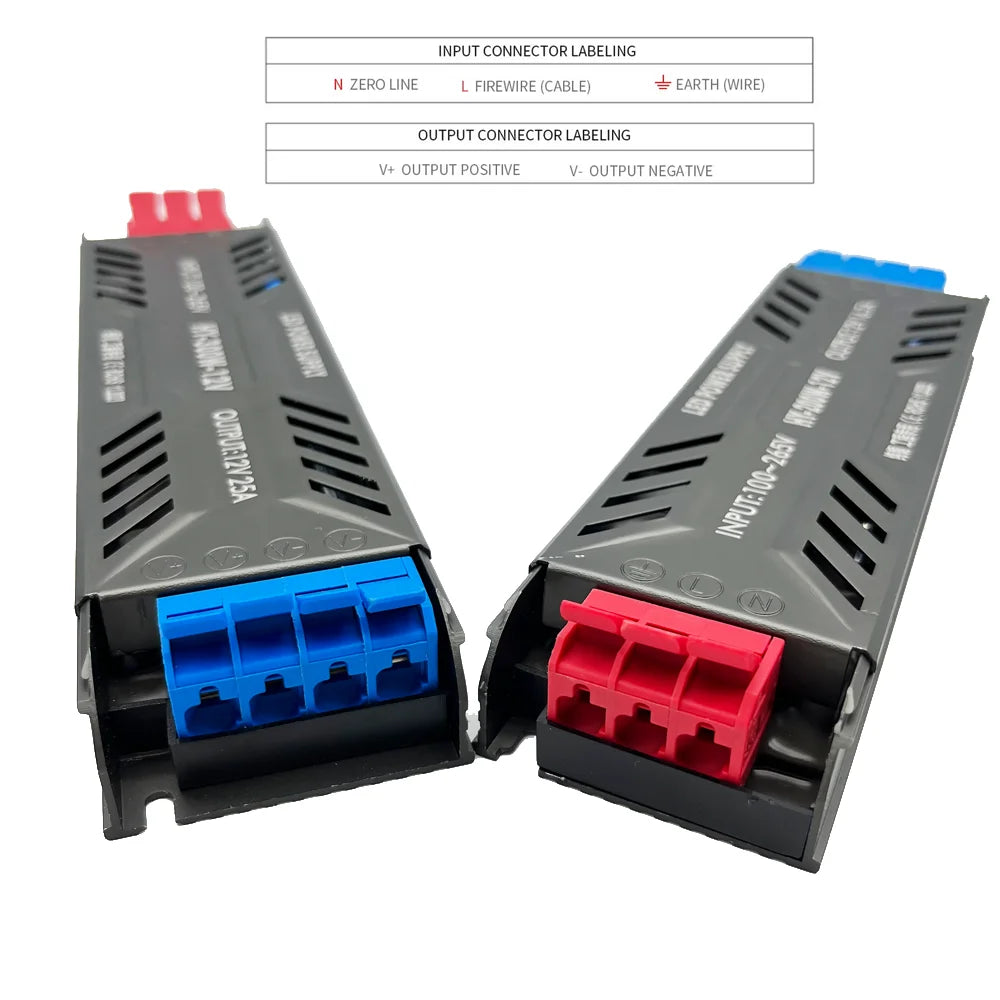 alimentation led 100w 200w 300w 400w 60w dc12v dc24v transformateur ultrafin certifications ul rohs