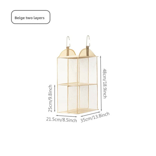 organisateur suspendu étagère armoire maille fine moderne réutilisable chambre beige clair opacité crochets multifonctionnel