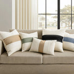 taies d'oreiller polyester vert clair rustique rayures horizontales non toxique respectueux environnement maison hospitalière