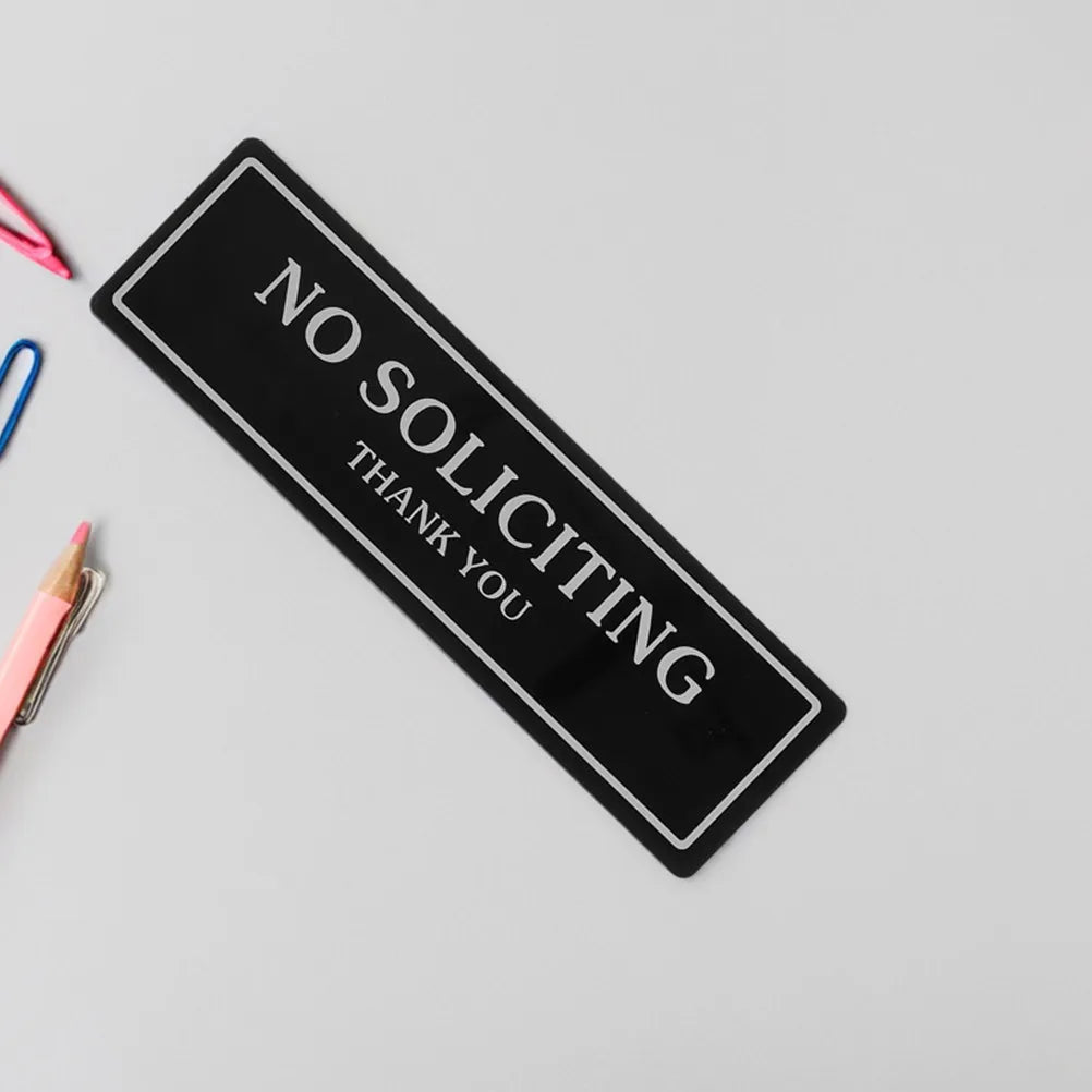 panneau no soliciting noir adhésif classique porte fenetre maison entreprise
