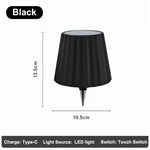 lampe table led rechargeable usb 2000mAh variateur tactile intensité variable lumière nuit RGB noir