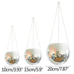 cache pot suspendu moderne miroirs argenté doré décoration noël plante fleur chaînes métal balconintérieur