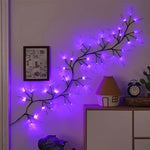 décoration halloween branches lumineuses led noires 48 ampoules usb naturel