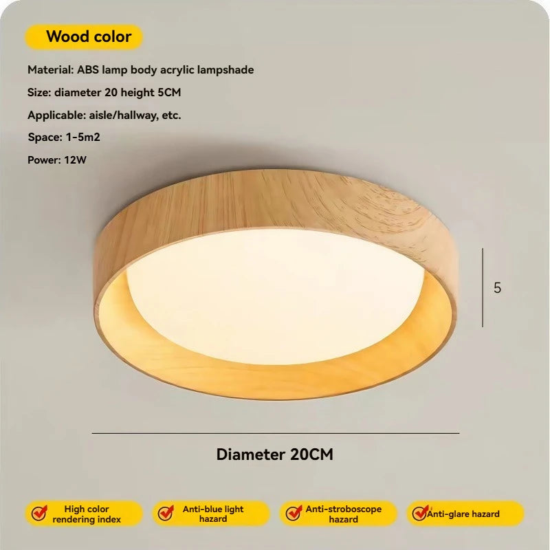 plafonnier led moderne couleur bois blanc chambre cuisine interrupteur bouton lumière changeante