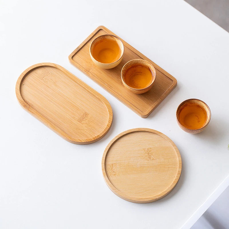 plateau rangement bois moderne assiettes tasses naturel motifs animaux minimaliste écologique