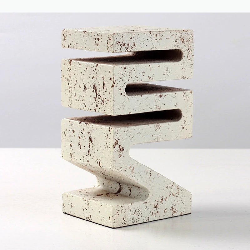 sculpture abstraite forme blanc cassé texture granuleuse décoration intérieure moderne minimaliste chambre