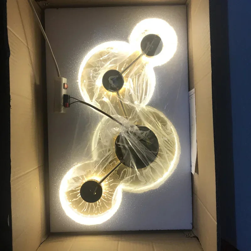applique murale moderne dorée relief corail loft éclairage led chambre salle bain lumières