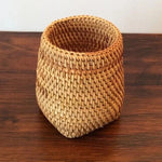 panier tressé rotin marron clair organisation cuisine rustique multifonctionnel almacenamiento