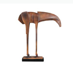 sculpture moderne cheval cuir marron décoration intérieure art abstrait animal compagnie ornement fixe sans