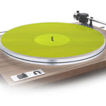 tapis plateau vinyle transparent jaune vert slipmat moderne 300mm diamètre 3mm épaissez