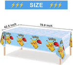 nappes plastique pokemon anniversaire pikachu poke balls geometriques pixel art enfants festives