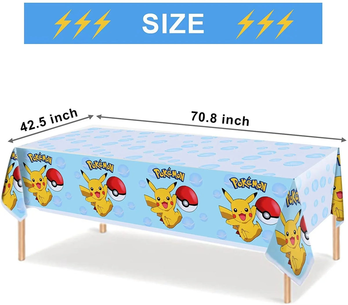 nappes plastique pokemon anniversaire pikachu poke balls geometriques pixel art enfants festives