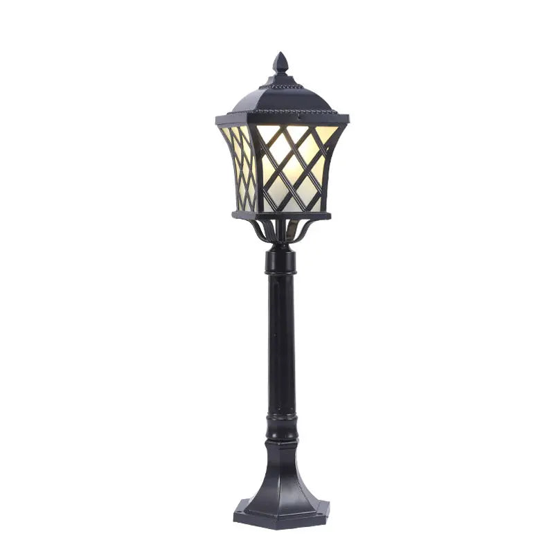 lampe sol extérieure ip65 noir bronze led 2492000lm grille ajourée classique vintage aluminium