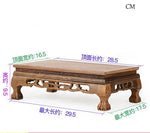 support décoratif bois sculpté motifs floraux marron foncé artisanal traditionnel