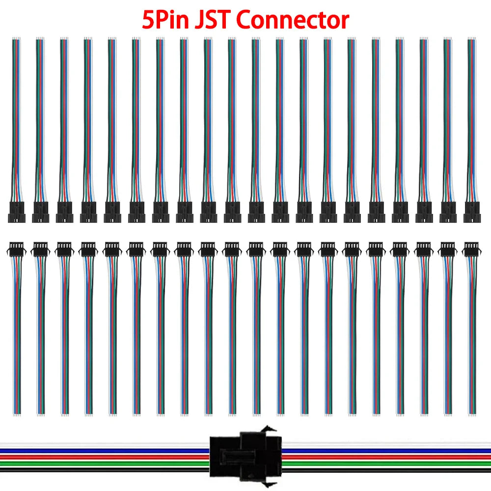 connecteur led jst broches noir câbles multicolores plat certification