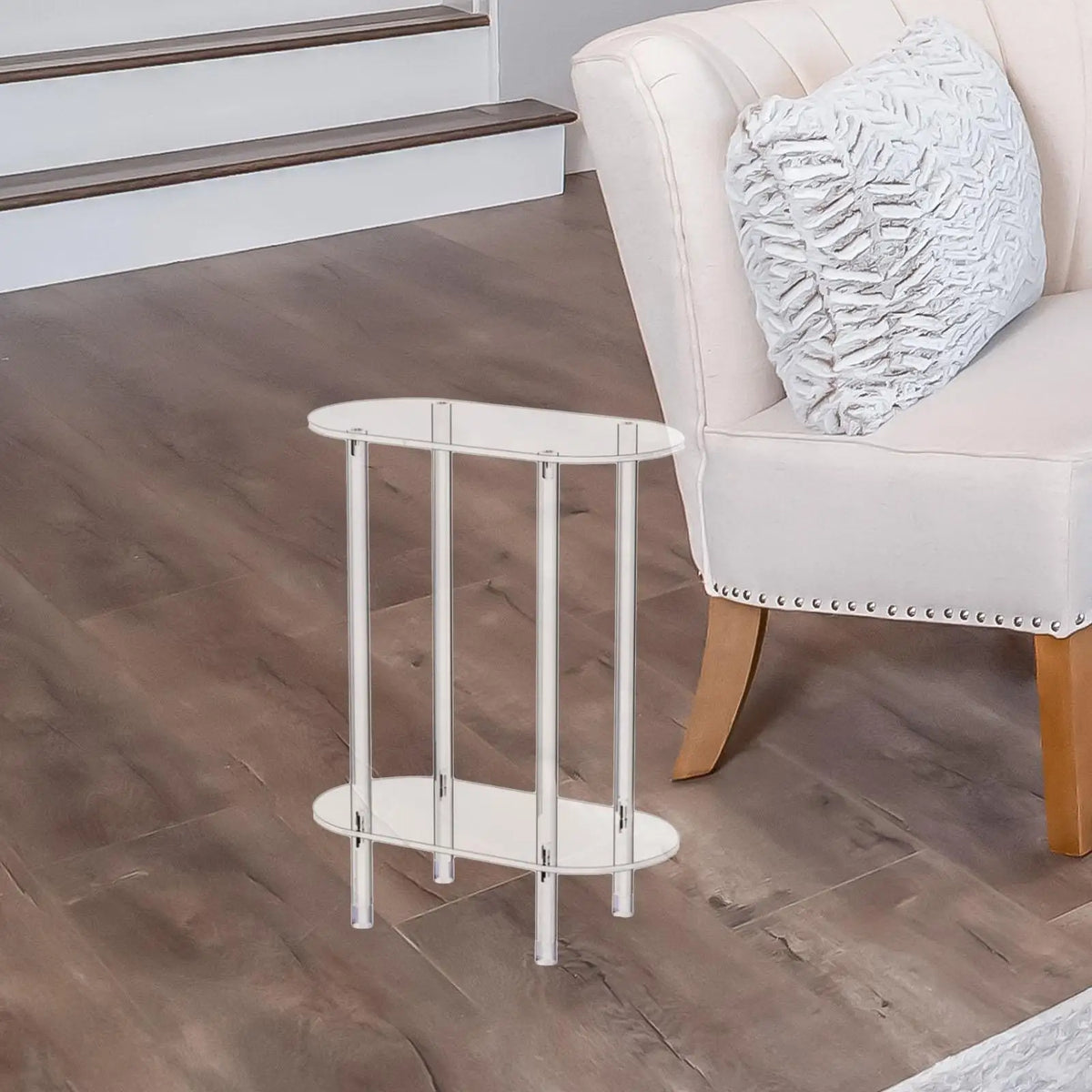 table d'appoint acrylique transparent moderne table basse deux niveaux chambre salon